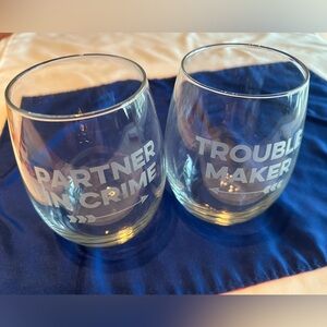Stemless wine glass/tumbler set 20 oz each